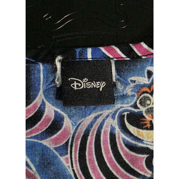 Disney Cheshire Cat Scrub Top Halloween Spider Web Multicolor Womens 3XL plus sz - Picture 4 of 5